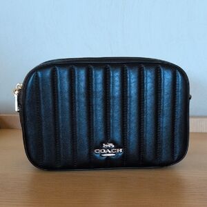 Coach Jes Black Leather Quilted Bag